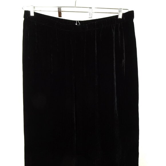 Eileen Fisher Velvet Ankle Pants Women's Plus Size 3X Black Wide Leg Silk Blend - Picture 2 of 9